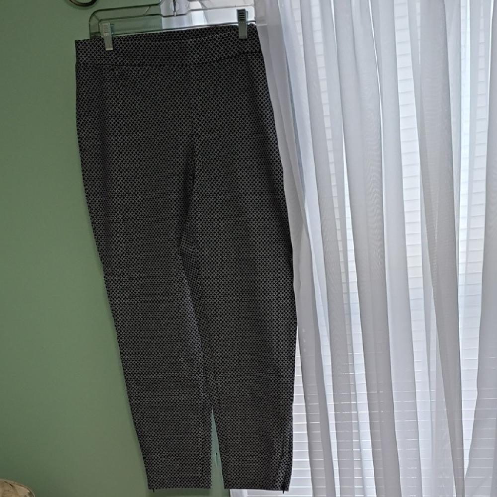 Rafaella Women's Blue and White Patterned Pants